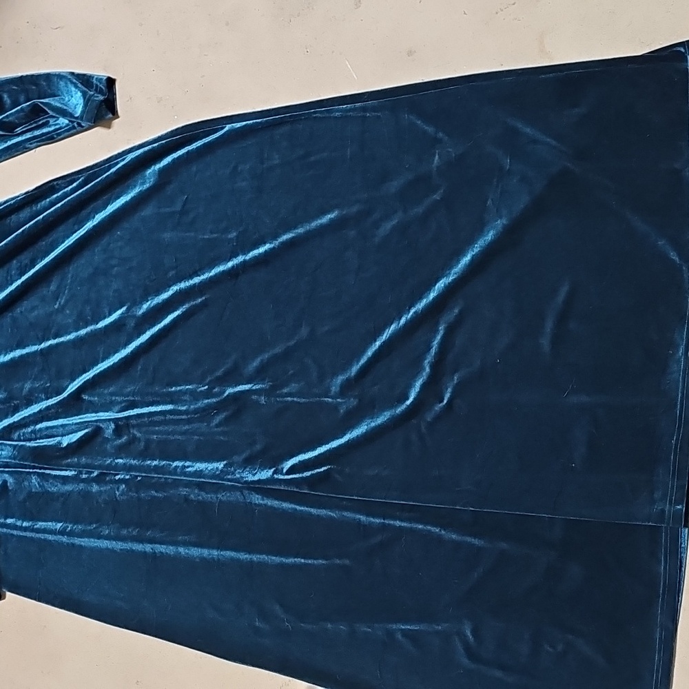 Nwt Elegant Teal Velvet Maxi Dress - Picture 4 of 4